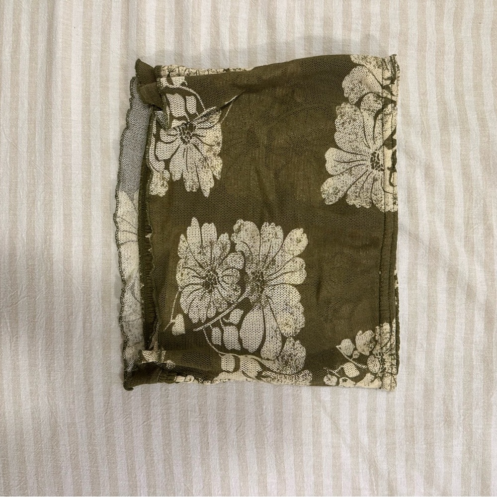 Free people Floral Olive Green tube top